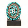 Native American Navajo Turquoise Silver Belt Buckle