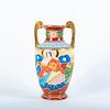 Japanese Satsuma Moriage Double Handled Vase