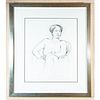 Framed J. Schuman Charcoal Drawing