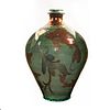 Jonathan Chiswell Jones Ceramic Vase, Copper and Gold Carp
