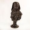 Fine Moreau Style Bronze Figural Bust, Woman In Veil