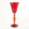Venetian Art Glass Hand Blown Stemware Red Wine Goblet