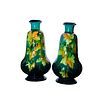 Pair Of Doulton Lambeth Impasto Rosa Keen Vases, Flowers