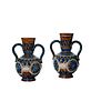 2 Doulton Lambeth Stoneware Double Handled Vases