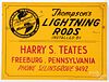 Thompson's Lightning Rods advertising sign