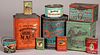 Group of advertising tins