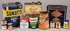 Group of oil and gas related advertising tins