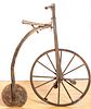 Primitive wooden homemade high wheel bicycle