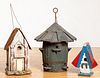 Three painted birdhouses, early to mid 20th c.