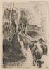 * Camille Pissaro, (French, 1830-1903), Vachere au bord de l'eau