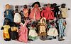 Fourteen Black Americana cloth dolls