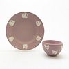 RARE WEDGWOOD LILAC JASPERWARE PLATE AND CUP