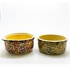 Two sponge glaze stoneware bowls