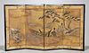 Japanese Painted Screen and Two Artworks