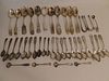 LOT MOSTLY COIN SILVER SPOONS & TONGS