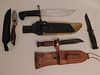 4 KNIVES INCLUDING CASE BOWIE KNIFE 