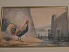 D. CHANTEAU 1840 PAINTING OF ROOSTER