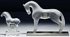 Lalique Crystal 'Siglavy' and 'Tang' Horse Figurines