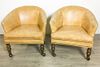 Pair of Ethan Allen Leather Club Chairs
