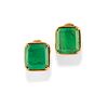 A 18K yellow gold and emerald earrings