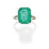 A 18K white gold, emerald and diamond ring
