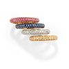 Four 18K two-color gold, sapphire, ruby and diamond rings