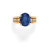 A 18K two-color gold and sapphire ring