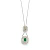 A 18K white gold, emerald and diamond necklace