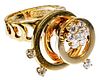 Teufel 18k Yellow Gold and Diamond Motion Ring