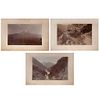 ALFRED BRIQUET, Infiernillo or Little Hell, Mountain y Popocatépetl, Unsigned, Albumen, 4.5 x 7.4" (11.5 x 18.8 cm) image of each, Pieces: 3