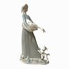 Lladro Porcelain Woman & Goose Figurine