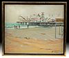 Signed Draper Oil Painting - Atlantic City, 1940