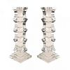 Sculptural Pair of Lucite Candleholders