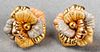 Vintage 18K Tri-Gold Rose Motif Earrings