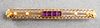 Antique 10K Gold Amethyst & Seed Pearl Bar Pin