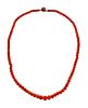 Natural Graduated Coral Necklace, c.1900