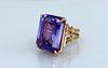 18k Yellow Gold and Amethyst Ring