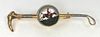 Antique British 18K Yellow Gold and Essex Crystal Pin