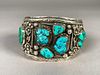 Benny Apachito Sterling and Turquoise Cuff Bracelet