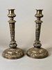 Pair of English Silver Candlesticks, Birmingham,1815
