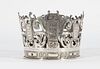 Corona colonial en plata repujada y cincelada. México o Perú, siglo XVI-XVII.