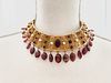 18K Turmaline Peridot Pearls Indian Necklace