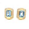18K Aquamarine Diamond Stud EarringsÊ