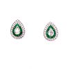 Platinum Emerald Diamond EarringÊ
