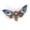 Victorian Tremblant 18k Sapphire Diamond Rubies Butterfly BroochÊ