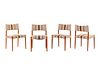  Ejnar Larsen and Aksel Bender Madsen, Attribution
(Danish, 1917-2987 | Danish, 1916-2000)
Set of Four Dining Chairs