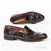 Pair of Men's Gucci Loafers, one size 45 1/2, one size 46, (minor wear).