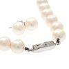 Cultured Pearl Necklace and Pair of Earrings