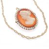 Hardstone Cameo with Victorian Seed Pearl Necklace