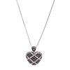 A 14K Black & White Pave Diamond Heart Pendant